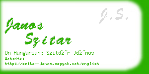 janos szitar business card